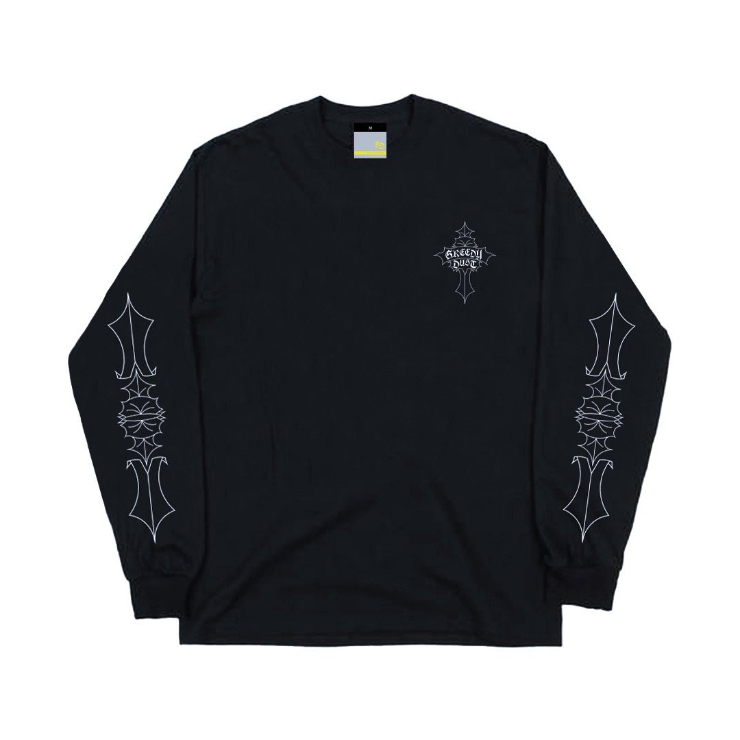 Greedy Dust 'Holy Logo' Black Long Sleeve T-Shirt - Image 1